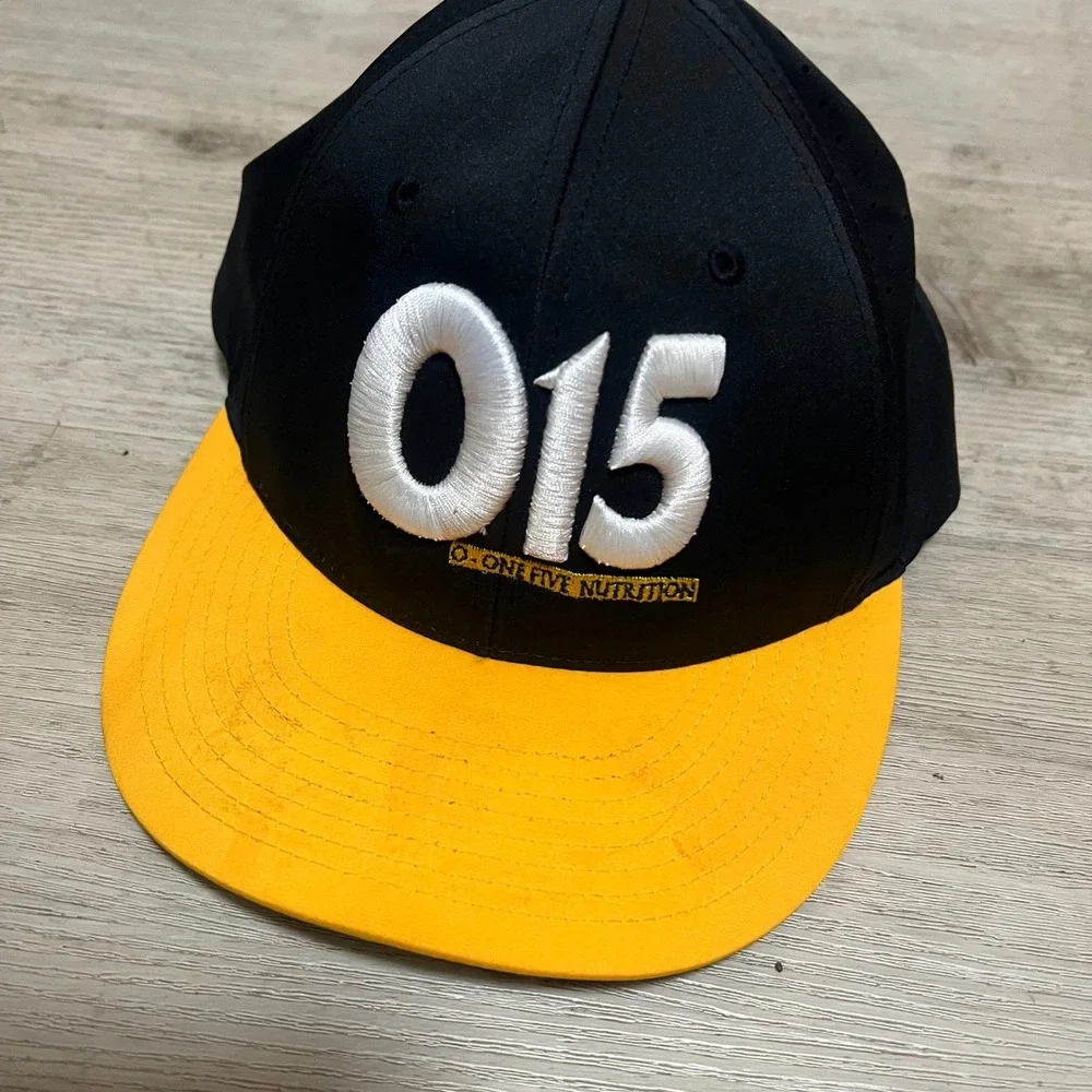 015 O-ONE FIVE NUTRITION Black‎ Yellow Stretch Fit Hat LG-XL Richardson PTS 30